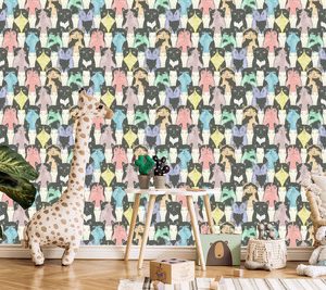 Papier Peint Pour Les Enfants - Chats Drôles - Style Scandinave – Image 5