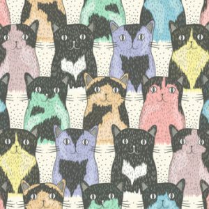 Papier Peint Pour Les Enfants - Chats Drôles - Style Scandinave – Image 1