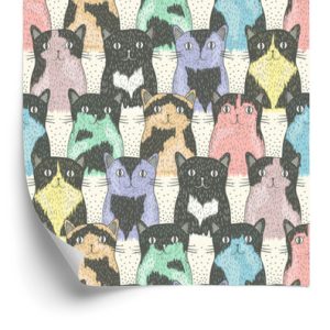 Papier Peint Pour Les Enfants - Chats Drôles - Style Scandinave – Image 2