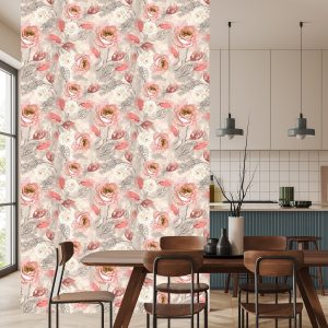 Papier Peint Roses Peintes À L'aquarelle Avec Des Feuilles – Image 4
