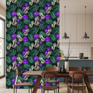 Papier Peint Hibiscus Aux Feuilles Tropicales – Image 4