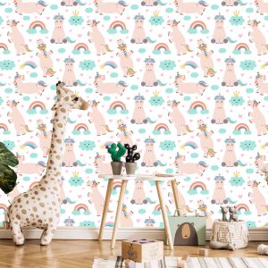 Papier Peint Pour Les Enfants - Licornes Et Arc-En-Ciel – Image 5