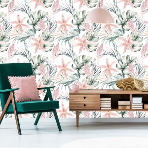 Papier Peint Orchidées Tropicales Avec Des Feuilles – Image 6