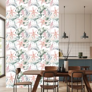 Papier Peint Orchidées Tropicales Avec Des Feuilles – Image 4