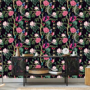 Papier Peint Plantes Tropicales Avec Des Oiseaux – Image 5
