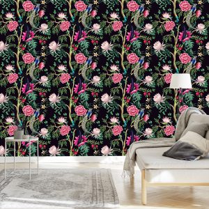 Papier Peint Plantes Tropicales Avec Des Oiseaux – Image 3