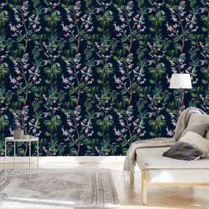 Papier Peint Arbres Tropicaux Avec Des Oiseaux – Image 3