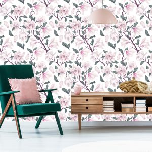Papier Peint Fleurs De Magnolia En Fleurs Peintes – Image 6