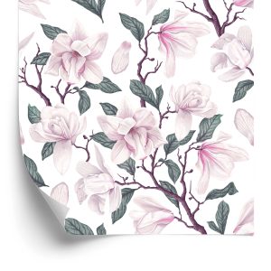 Papier Peint Fleurs De Magnolia En Fleurs Peintes – Image 2