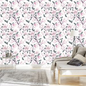 Papier Peint Fleurs De Magnolia En Fleurs Peintes – Image 3
