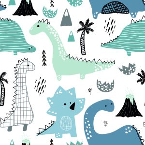 Papier Peint Dinosaures Bleus – Image 1