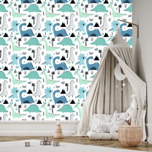 Papier Peint Dinosaures Bleus – Image 3