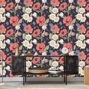 Papier Peint Tulipes, Coquelicots, Bleuets Et Marguerites – Image 5