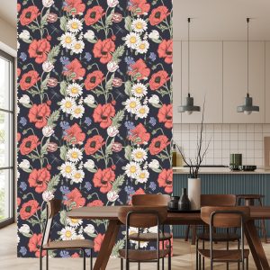 Papier Peint Tulipes, Coquelicots, Bleuets Et Marguerites – Image 4