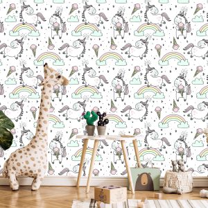 Papier Peint Pour Les Enfants - Happy Unicorns – Image 5