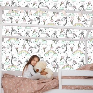 Papier Peint Pour Les Enfants - Happy Unicorns – Image 7