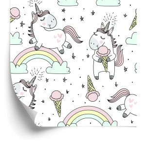 Papier Peint Pour Les Enfants - Happy Unicorns – Image 2