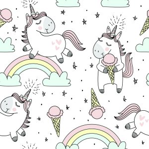 Papier Peint Pour Les Enfants - Happy Unicorns – Image 1