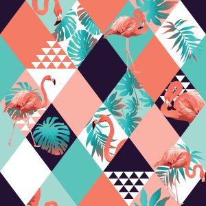 Papier Peint Flamants Roses Et Feuilles Tropicales – Image 1