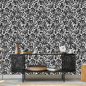 Papier Peint Ornements Classiques En Noir Et Blanc – Image 5