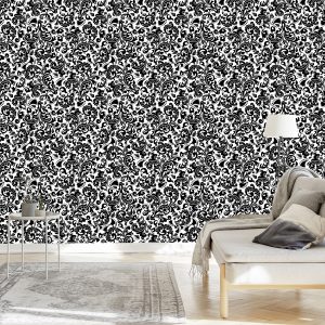 Papier Peint Ornements Classiques En Noir Et Blanc – Image 3