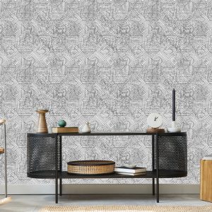 Papier Peint Géométrique Dans Un Style Vintage – Image 5
