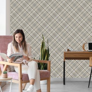 Papier Peint Motif Tartan Moderne – Image 7