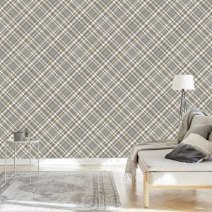 Papier Peint Motif Tartan Moderne – Image 3