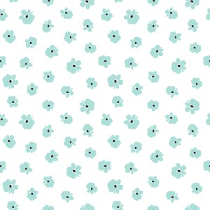 Papier Peint Petites Fleurs Turquoises – Image 1