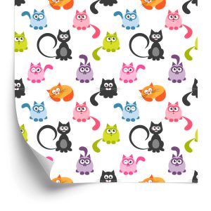 Papier Peint Pour Les Enfants - Chats Colorés Drôles – Image 2