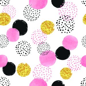 Papier Peint Pois Noirs Roses Et Jaunes – Image 1