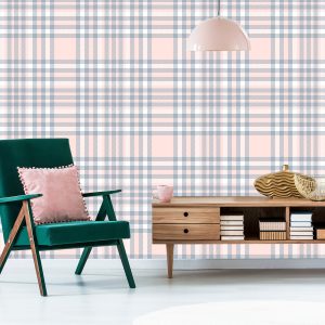 Papier Peint Beau Plaid Aux Délicates Couleurs Pastel – Image 6
