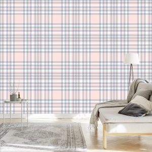 Papier Peint Beau Plaid Aux Délicates Couleurs Pastel – Image 3