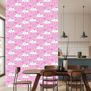 Papier Peint Pour Les Enfants - Sleeping Clouds Hearts And Stars – Image 4