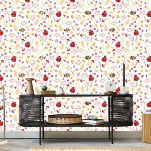 Papier Peint Pour Les Enfants - Abeilles, Papillons, Coccinelles Et Plantes D'automne – Image 5