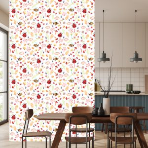 Papier Peint Pour Les Enfants - Abeilles, Papillons, Coccinelles Et Plantes D'automne – Image 4