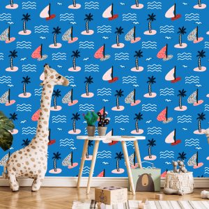 Papier Peint Pour Les Enfants - Îles Et Voiliers Colorés – Image 5