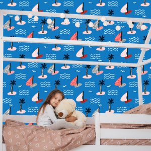 Papier Peint Pour Les Enfants - Îles Et Voiliers Colorés – Image 7