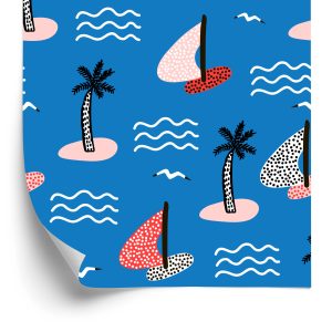 Papier Peint Pour Les Enfants - Îles Et Voiliers Colorés – Image 2