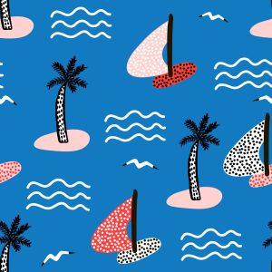 Papier Peint Pour Les Enfants - Îles Et Voiliers Colorés – Image 1