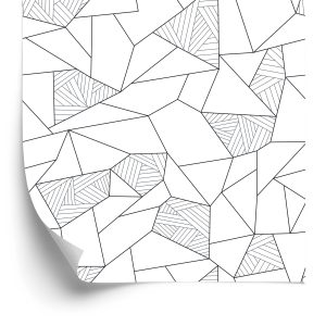 Papier Peint Motif Géométrique Noir Et Blanc – Image 2