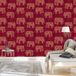Papier Peint Éléphants De Style Oriental – Image 3
