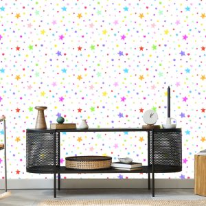 Papier Peint Pour Les Enfants - Étoiles Colorées En Pointillés – Image 5