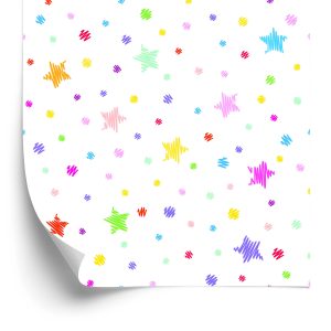 Papier Peint Pour Les Enfants - Étoiles Colorées En Pointillés – Image 2