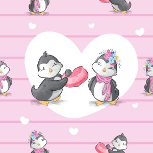 Papier Peint Pingouins Amoureux – Image 1