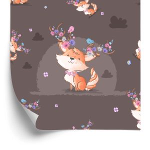 Papier Peint Renards, Oiseaux Et Fleurs – Image 2