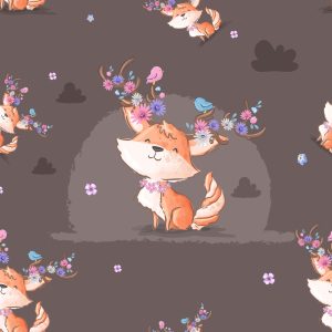 Papier Peint Renards, Oiseaux Et Fleurs – Image 1