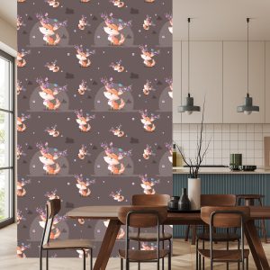 Papier Peint Renards, Oiseaux Et Fleurs – Image 4