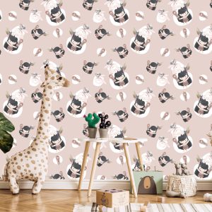 Papier Peint Femmes Indiennes Avec Des Lapins Et Des Plumes – Image 5