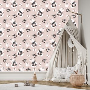 Papier Peint Femmes Indiennes Avec Des Lapins Et Des Plumes – Image 3